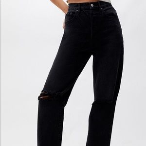 Pacsun Black Distressed Dad Jeans- Size 25